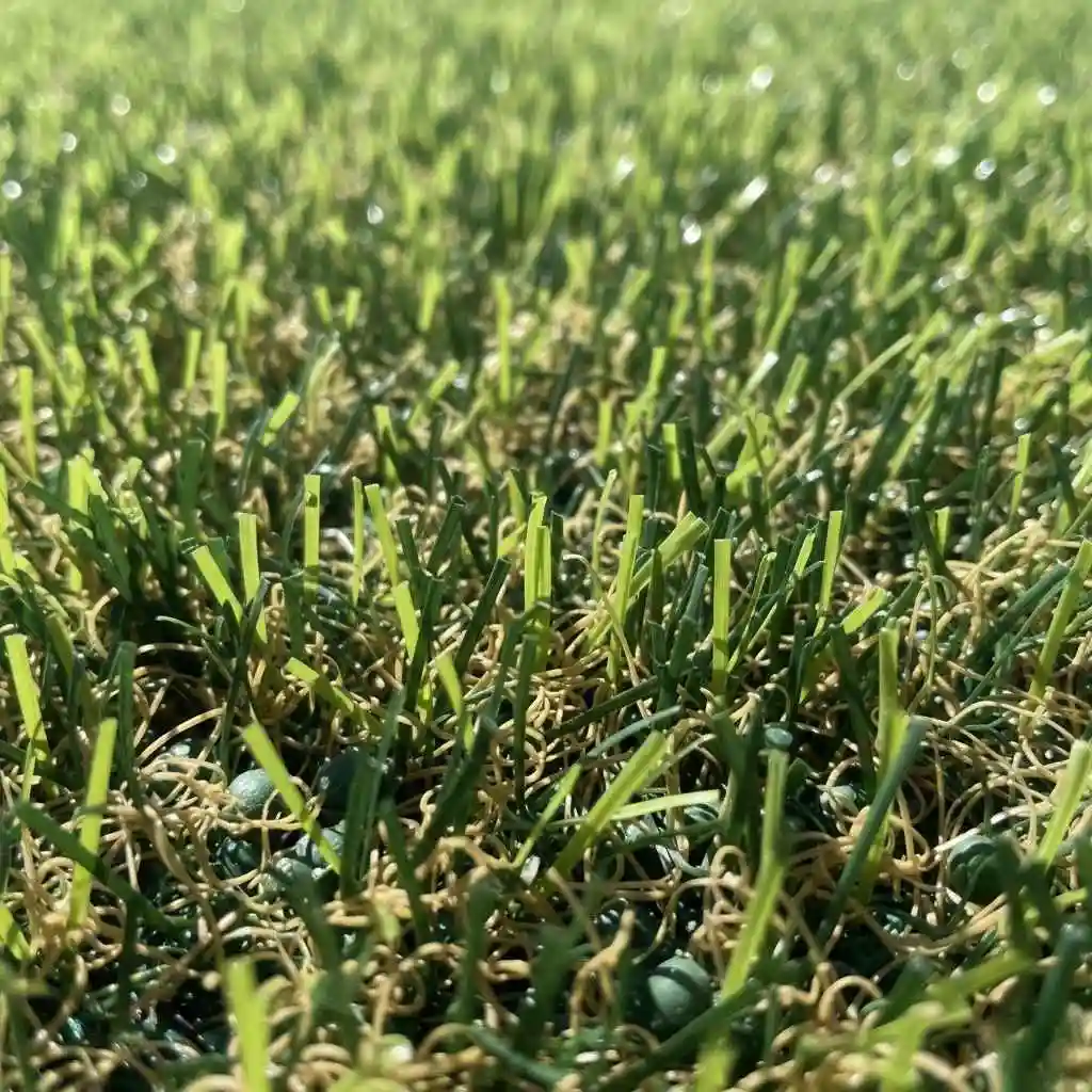 artificial turf sample blades close-up