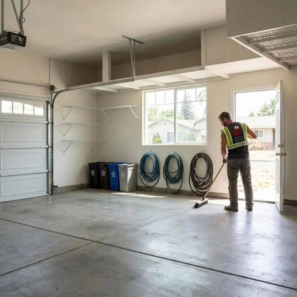 cleared residential garage after junk removal
