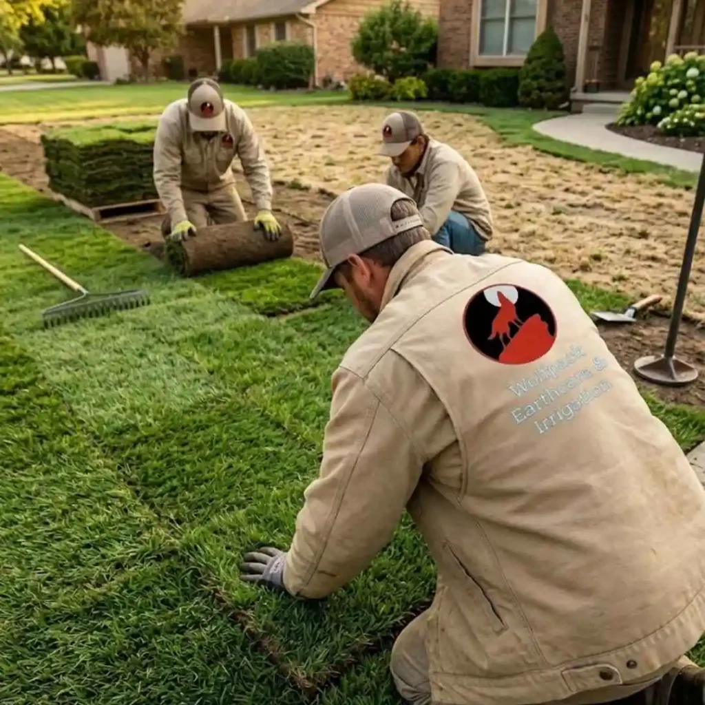 sod being laid professionally