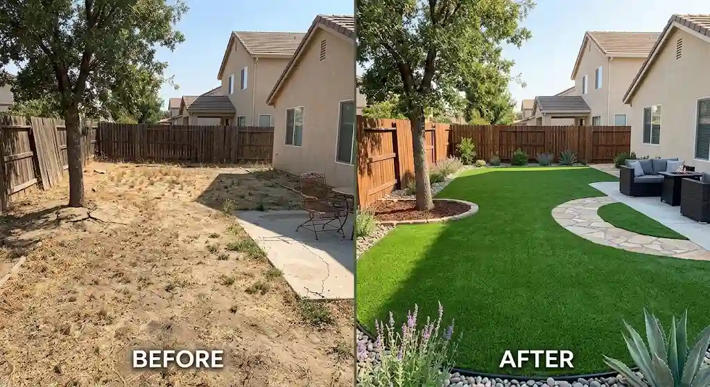 Ceres backyard transformed with professional artificial turf installation
