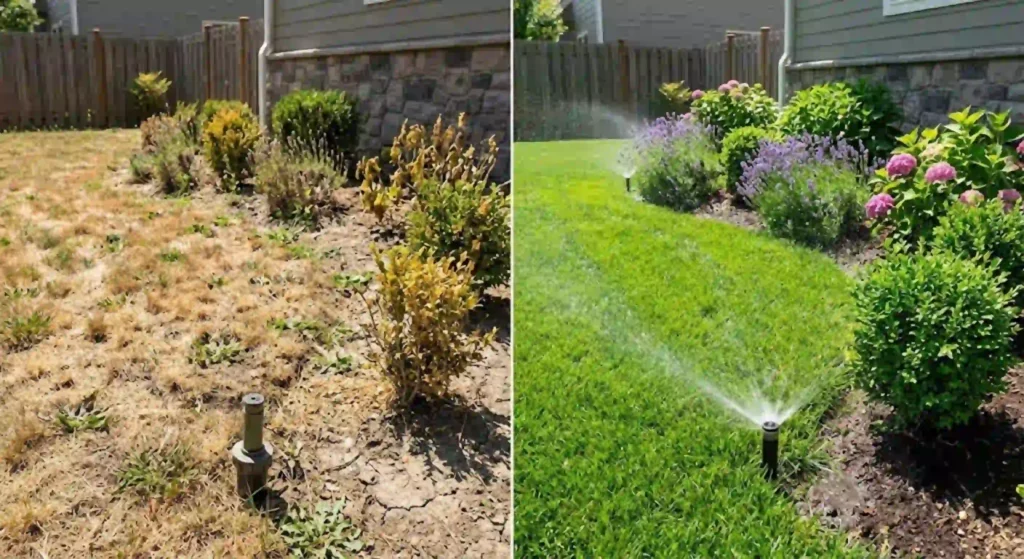 Ceres lawn restored after professional sprinkler system repair