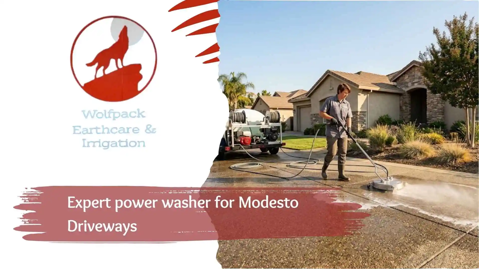 Expert power washer for Modesto Driveways